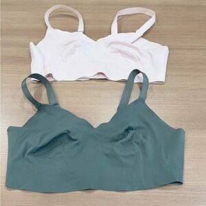 Aerie Real Free Seamless Wireless Bra Bundle Of 2 Size XL Green & Pink